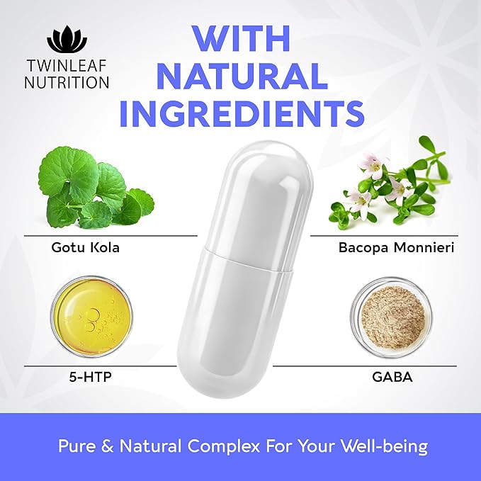 Natural Serotonin Supplement - Made in USA Manganese Serotonin &amp Cortisol Manager - Serotonin Booster Vitamin Supplement for Women with 5-HTP Vitamin B6 B12 GABA L Theanine L Tryptophan - 60 Capsu