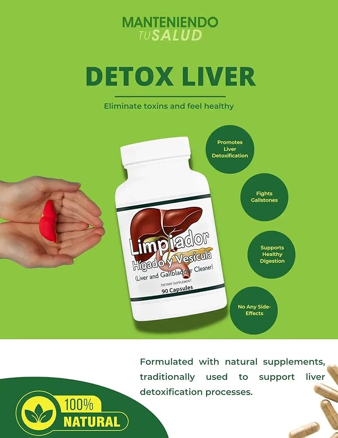 Limpiador Hígado y Vesícula Liver Support with Boldo Extract and Milk Thistle Extract 90 Vegetarian Capsules