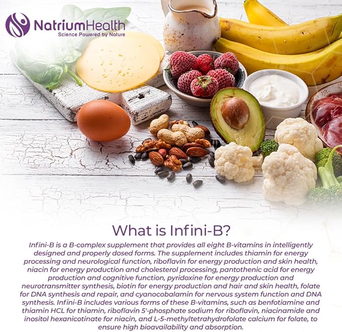 Nootropics Depot Infini-B Advanced B-Complex | Optimal Absorption &amp Bio-Availability | Enhanced Cognitive &amp Metabolic Support | 120 Capsules