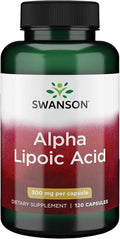 Swanson Alpha Lipoic Acid Antioxidant Supplement for Adults Seeking Free Radical Defense and Cellular Protection - 300 mg (120 Vegan Capsules)