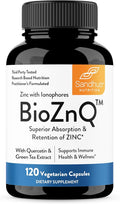 Sandhu's Zinc Supplement with Ionophores| Quercetin &amp Green Tea Extract for Superior Absorption and High Potency| 800mg Vegetarian Capsules 120 Count (Pack of 1)| Immune Support for Men &amp Wome