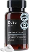 DoSe by VH Hyaluronic Acid Capsules 300mg – Hyaluronic Acid Supplement with Vitamin C – Supports Skin Hydration Joint Comfort &amp Eye Moisture – Vegan Supplement (30 Capsules)