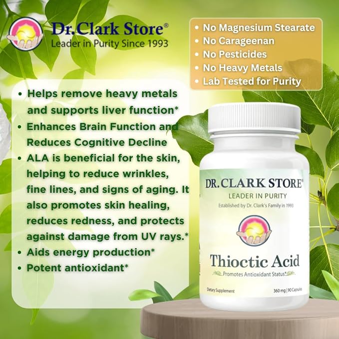 Dr. Clark Alpha Lipoic Acid (Thioctic Acid) 360 mg 90 Capsules