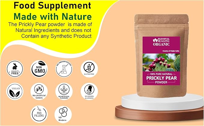 Blessfull Healing Organic Prickly Pear Powder 100% Pure Natural 200 Gram / 7.05 oz