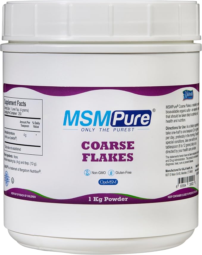 KALA HEALTH MSMPure Coarse Flakes 2.2 lb and Muscle &amp Joint Cream 2oz Bundle