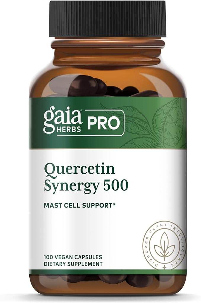 GAIA HERBS PRO Quercetin Synergy 500 - Immune System Support Supplement* - Cell Health Supplement* with Quercetin Bromelain &amp Turmeric - 100 Capsules (100 Servings)