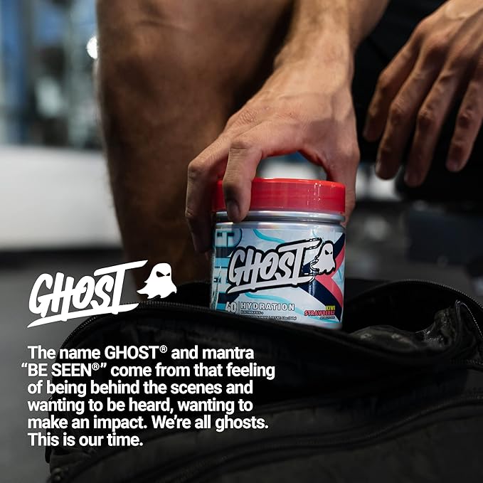 GHOST Hydration Kiwi Strawberry 40 Serv Electrolyte Powder - Drink Mix Supplement with Magnesium Potassium Calcium Vitamin C &amp Taurine for Energy &amp Endurance - Vegan Free of Soy Sugar