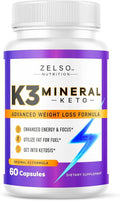 ZELSO K3 Mineral Weight Loss Pills for Women and Men K3 Mineral Pills - K3 Salt Mineral Vitamin + K3 Capsules Supplement for Keto Weight Loss - 1 Month Supply
