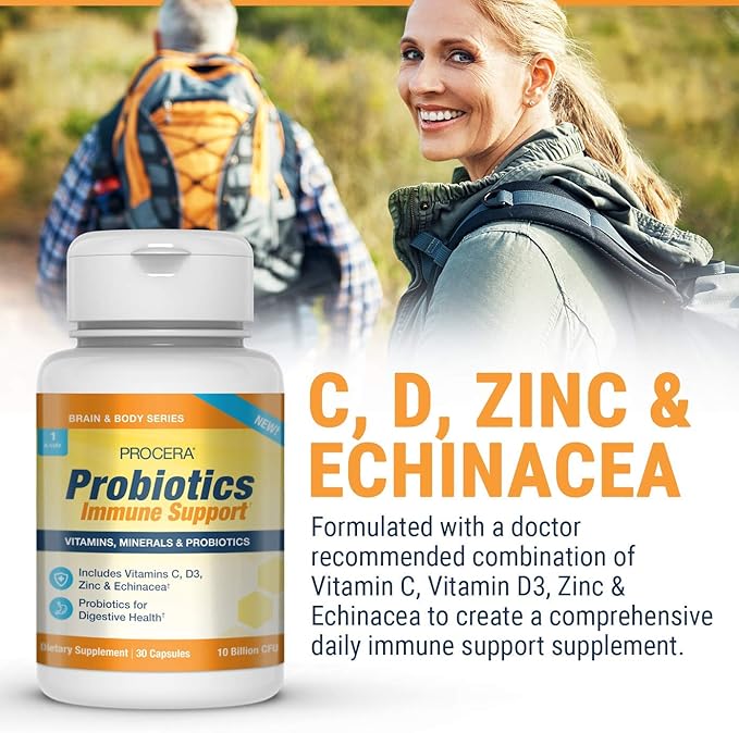 Procera Immune Probiotic 11 Billion CFU - 7 Probiotic Strains - Boost Defenses - Improve Digestion - Cleanse Intestinal Tract - Cold - Flu - Sick - Digestive &amp Immune Health - Lactobacillus - 30 C