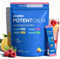 PotentCalm Super Cortisol Drink Magnesium Glycinate Powder L-theanine Ashwagandha Vitamin D No Sugar Raspberry Lemonade Electrolytes Powder - 30 Servings