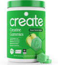 Create Creatine Monohydrate Gummies for Men &amp Women Boost Focus Strength and Endurance Anti-Melting Formula Vegan Gluten-Free Non-GMO 1.5g of Creatine per Gummy (Sour Green Apple)