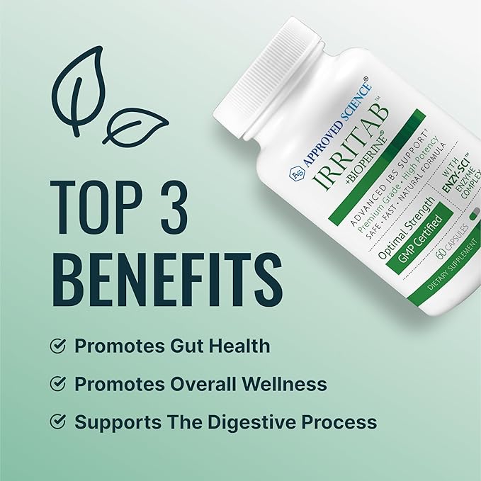 Approved Science Irritab - Natural Digestive Enzyme Support - Total Support - 60 Capsules
