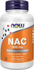 NOW Supplements NAC (N-Acetyl Cysteine) 600 mg with Selenium 100 Capsules