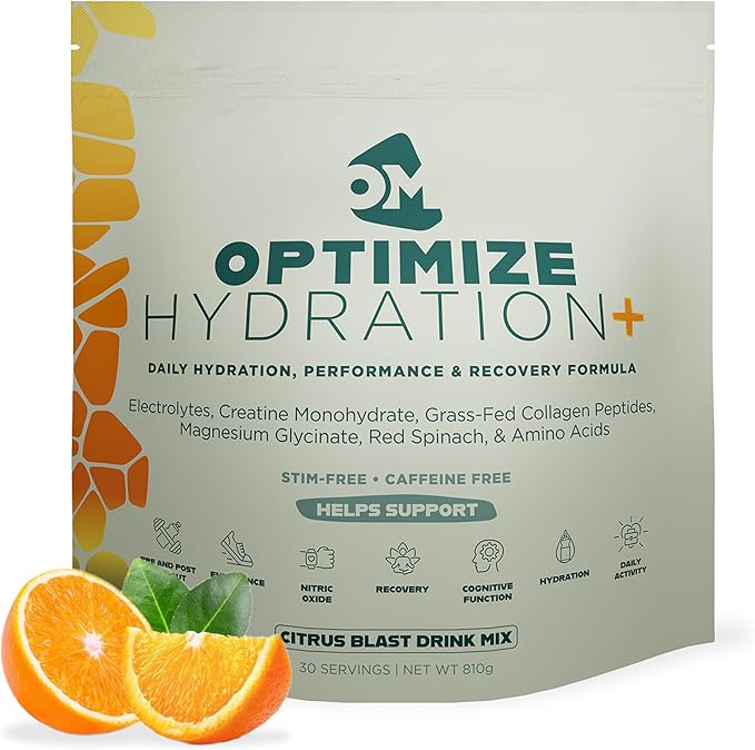 Optimize Minerals Citrus Blast Hydration | All in-One Supplement Pack Ionic Trace Mineral Blend Electrolyte and Micronutrient Support