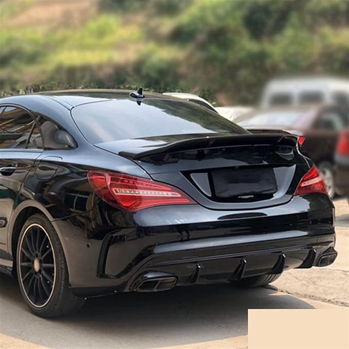 Carbon Fiber Rear Trunk Wing Spoiler CLA45 R Compatible With Style 2014 - UP Compatible With Mercedes-Benz CLA W117 CLA180 CLA200 CLA250 CLA260(Bright black)
