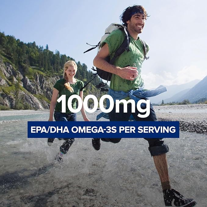 GNC Triple Strength Fish Oil Omega 3 Supplement 1000mg EPA and DHA Supports Heart Brain Skin Eye and Joint Health 210 Softgels