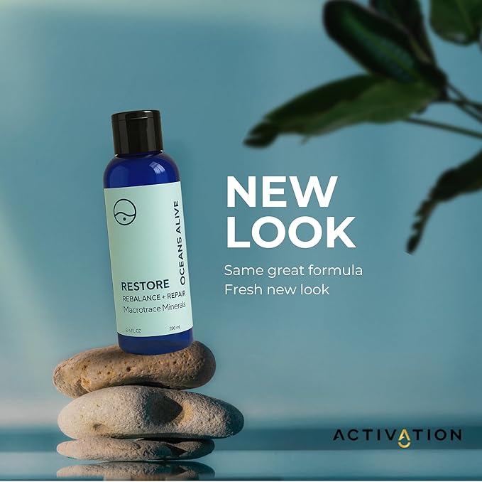 Restore - Rebalance + Repair Liquid Drops – Ionic Trace Mineral Solution for Hydration Electrolytes &amp Mineral Supplement Support Mineral Rich Liquid Trace Elements 8.4 fl oz