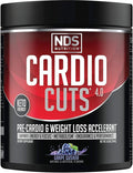 Cardio Cuts NDS Nutrition 4.0 Pre Workout Supplement - Advanced Weight Loss and Pre Cardio Formula with L-Carnitine CLA MCTs L-Glutamine and Safflower Oil - Grape (40 Servings)