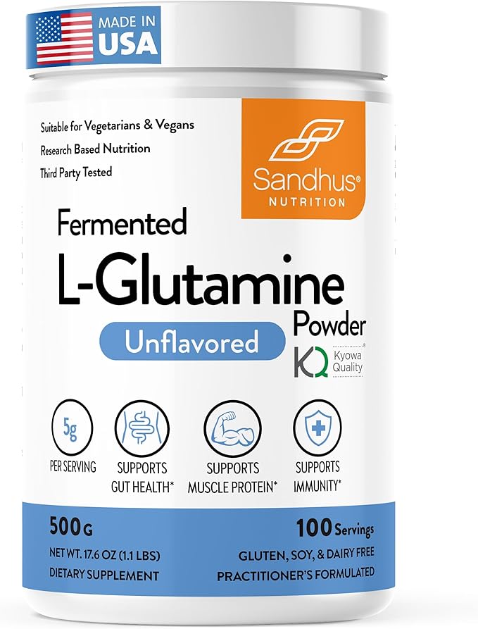 Sandhu's L-Glutamine Amino Acid Powder &amp Gut Health Capsules| Overall Gut Health| PrebioticPostbiotic