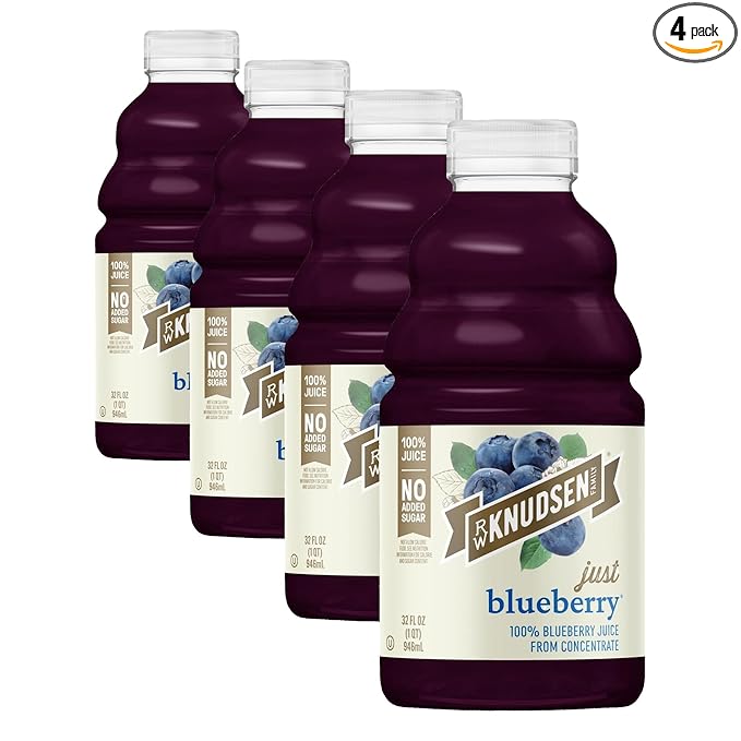 R.W. Knudsen Just Blueberry Juice 32 fl oz (Pack of 4)