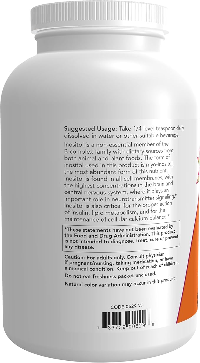 NOW Foods Supplements Inositol Powder Neurotransmitter Signaling* Cellular Health* 1-Pound