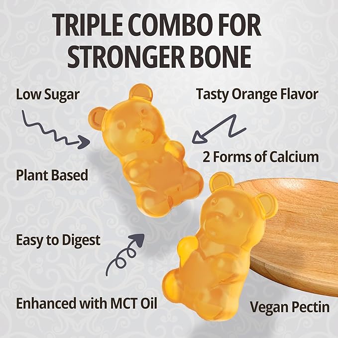 Vitamin D3 5000iu &amp K2( as MK7 ) 200mcg Gummies + 600mg Calcium with Coconut Oil for High Absorption Maximum Strength Vitamin D3 K2 Supplement - Support for Bones Muscle Teeth Immune Vegan 2Pac
