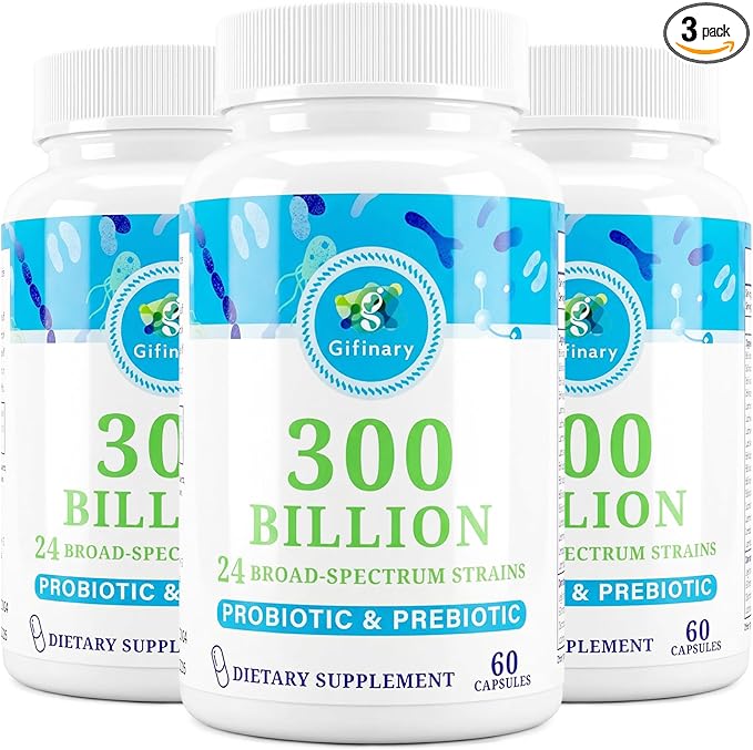 Probiotics for Women and Men 300 Billion CFU 24 Strains Probiotics with 15 Organic Herbs probiotics Blend Probiotic Supplement for Digestive Gut Immune &amp Whole-Body Health -6 Month Supply