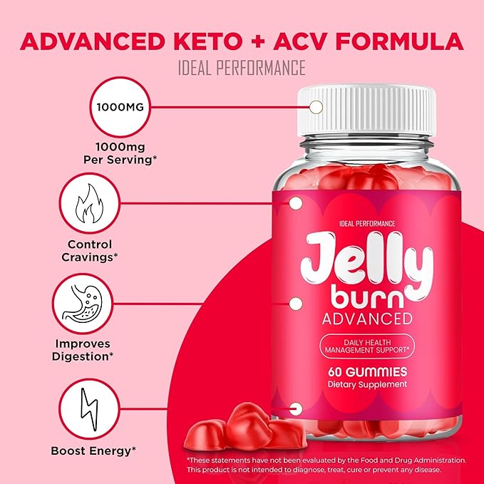 Jelly Burn Gummies Official JellyBurn Gummy Supplement - Maximum Strength All Natural Health &amp Wellness Support Advanced Formula for Active Lifestyle Jelly Burn Gummy Support Reviews (2 Pack)