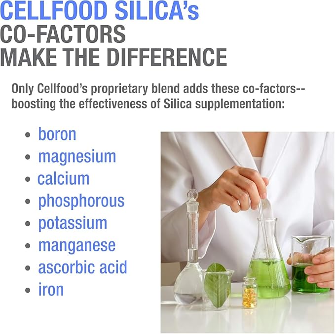 Cellfood Essential Silica Anti-Aging Formula - 4 fl oz 3 Pack - Supports Healthy Bones Joints Hair Skin Nails Teeth &amp Gums - Easy to Absorb - Gluten &amp Thiaminase Free Non-GMO - 120-Day