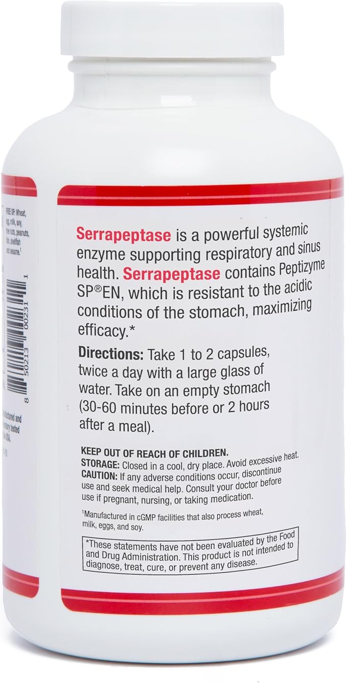 AST Enzymes Serrapeptase 80000 SPU – 300 Vegetarian Capsules - Premium Natural Systemic Enzymes – Acid-Resistant Serrapeptase