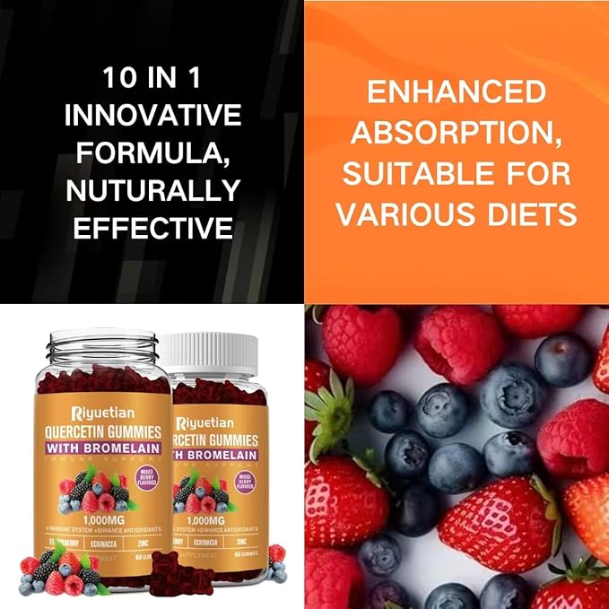 Bromelain with Zinc Vitamin C Elderberry for Lung Immune Support Supplement for Kids Adults CardiovascularAging Support Chewable VitaminsVegan 120 Count