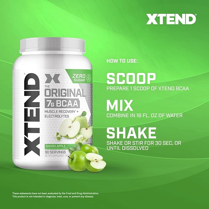 Scivation Xtend XTEND Original BCAA Powder 7g BCAA and 2.5g L-Glutamine Sugar Free Post Workout Muscle Recovery Drink with Amino Acids for Men &amp Women 90 Servings