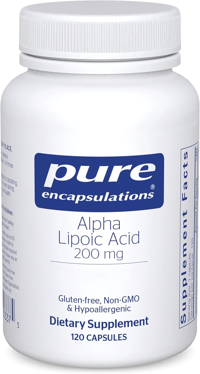 Pure Encapsulations Alpha Lipoic Acid 200 mg - 200mg ALA - Liver &amp Antioxidant Support* - for Nerve Health &amp Carb Metabolism - Vegan &amp Non-GMO Supplement - 120 Capsules