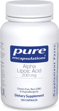 Pure Encapsulations Alpha Lipoic Acid 200 mg - 200mg ALA - Liver &amp Antioxidant Support* - for Nerve Health &amp Carb Metabolism - Vegan &amp Non-GMO Supplement - 120 Capsules