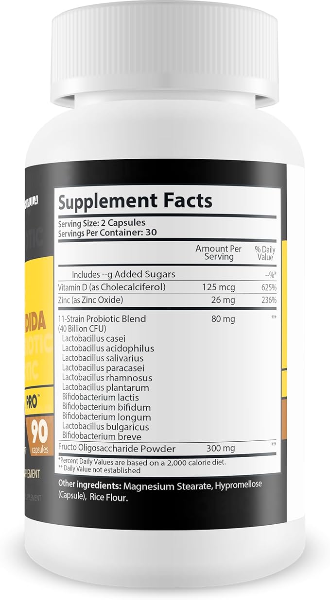 Probiotic Ex-Candida Pro - Improved Candida Formula - Our Best Candida Probiotic Supplement - Candida Cleanse Detox Anti Candida Defense Ex Candida Cleanse Pills Best Probiotics For Candida Overgrowth