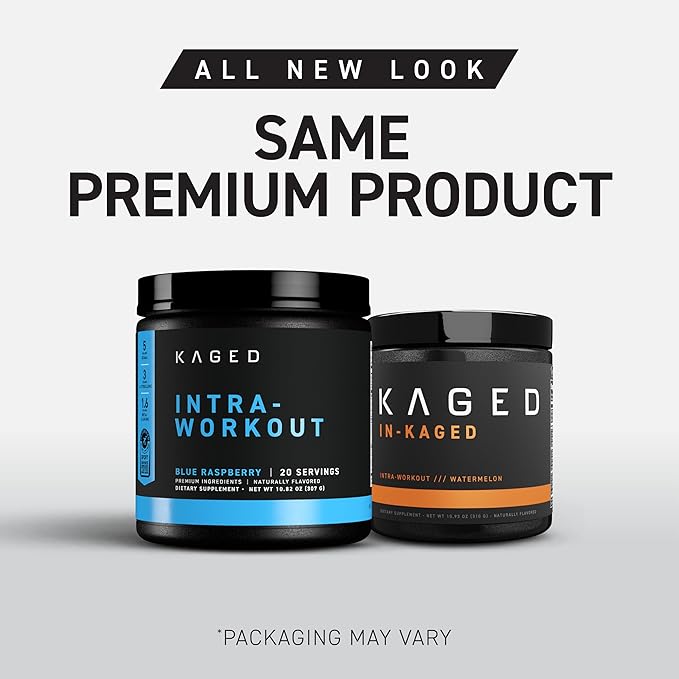 Kaged Intra-Workout Powder In-Kaged BCAAs L-Citrulline &amp Beta-Alanine for Endurance 124mg Organic PurCaf Caffeine Coconut Water Powder 20 Servings Blue Raspberry