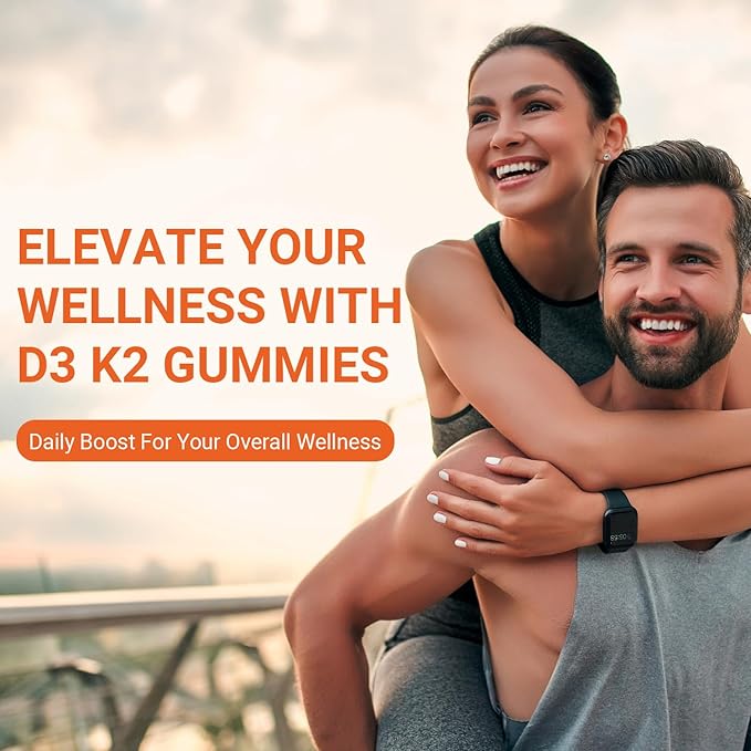 Vitamin D3 K2 Gummies Sugar Free D3 K2 Vitamin with Omega 3 Calcium Magnesium for Bone Muscle Teeth Immune