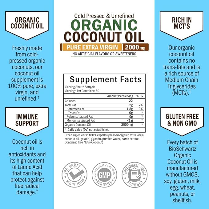 BioSchwartz 15 Day Cleanse for Colon and Gut Health Plus Cold Pressed MCT Coconut Oil Capsules (2 Month Supply)