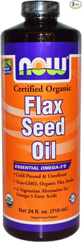 Now Foods Flax Seed Oil 24 oz (Pack of 2)