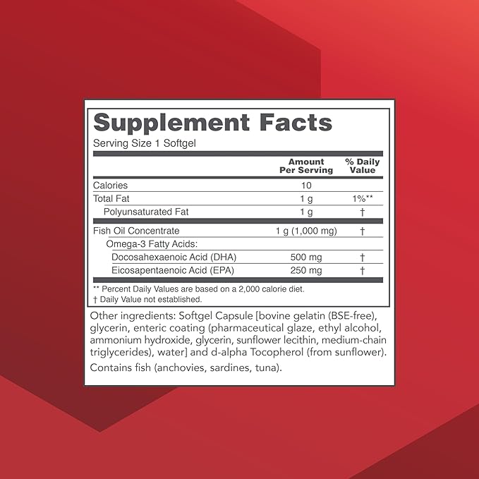 PROTOCOL FOR LIFE BALANCE DHA-500 - DHA 500mg &amp EPA 250mg - Fish Oil Supplement - Brain Health &amp Support - Easy Digestion - Non-GMO &amp Halal - 120 Softgels