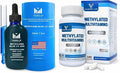 Methylene Blue 1% Liquid (59ML) + Methylated Multivitamin Bundle – Active 5-MTHF Methyl B12 &amp B Complex – 180 Capsules – Made in USA – Third Party Tested Supplements