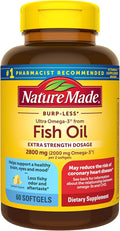 Nature Made Extra Strength Omega 3 Fish Oil Supplements 2800mg Fish Oil Omega 3 Supplements as Ethyl Esters for Healthy Heart Brain Eyes Mood Support 60 Softgels 30 Day Supply