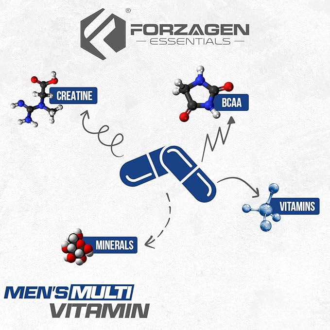Forzagen Essentials Men's Multivitamin with Creatine and BCAA Complete Vitamin and Mineral Complex 60 Tablets