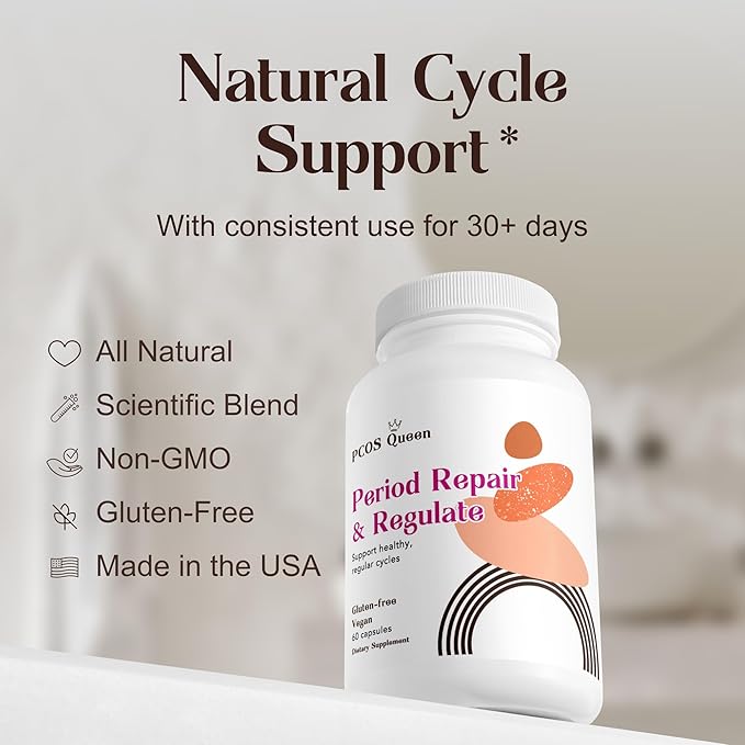 Period Repair &amp Regulate - Female Hormone Balance Supplement for Irregular Periods - Vegan Formula to Support Regular Menstrual Cycle Cramps Skin Health - 1 Bottle
