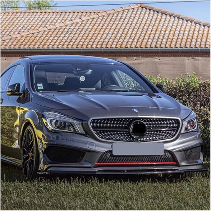 Front Bumper Splitter Lip Spoiler Diffuser Guard Body Kit Cover Compatible for Mercedes Benz CLA Class C117 CLA200 260 CLA45 AMG 2013-2015 (Color : Gloss Black)