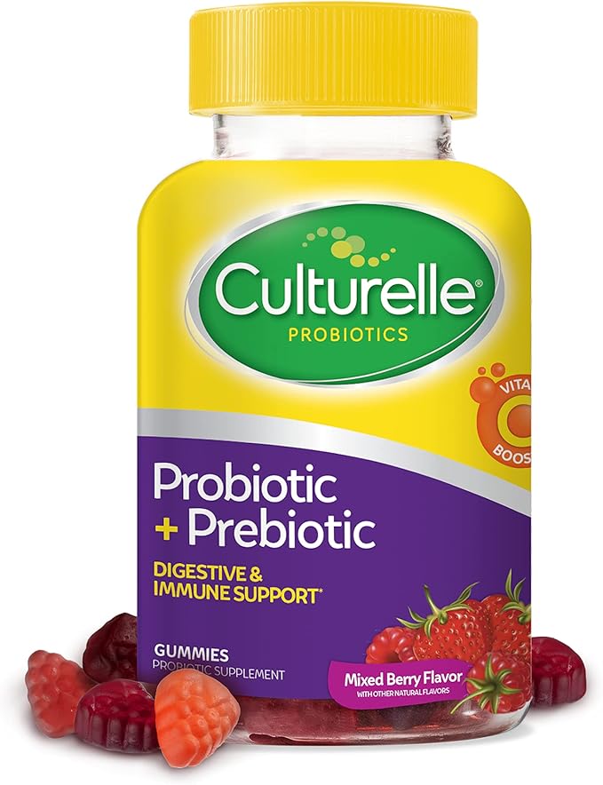 Culturelle Kids Chewable Probiotics for Kids Ages 3+ 30 Count Daily Probiotic Gummies for Women &amp Men Berry Flavor 52 Count