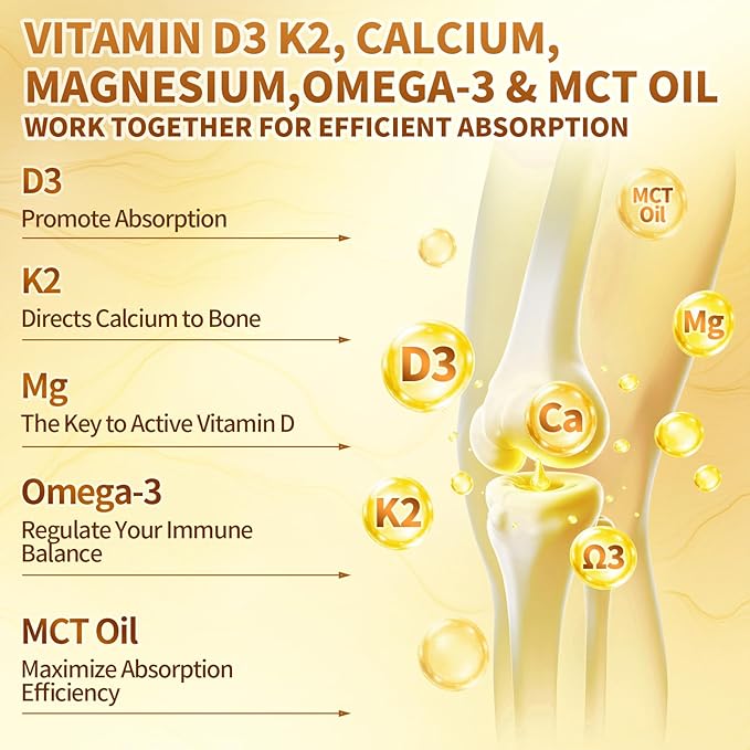 VivoNu Vitamin D3 K2 10000 IU with MK7-300 Virgin Coconut Oil Softgels 2 in 1 Vitamins D &amp K Complex | Vitamina D3 con K2 ((3 Bottle))