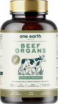 One Earth Health New Zealand 100% Grass Fed Beef Organs – (200 Count 3000mg Serving) Liver Heart Kidney Pancreas Spleen Supplement. Organ Meat Complex sourced from New Zealand