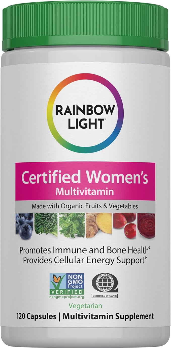 Rainbow Light Multivitamin for Women | 120 Capsules | with Organic Fruits and Vegetables | Vegetarian Non-GMO