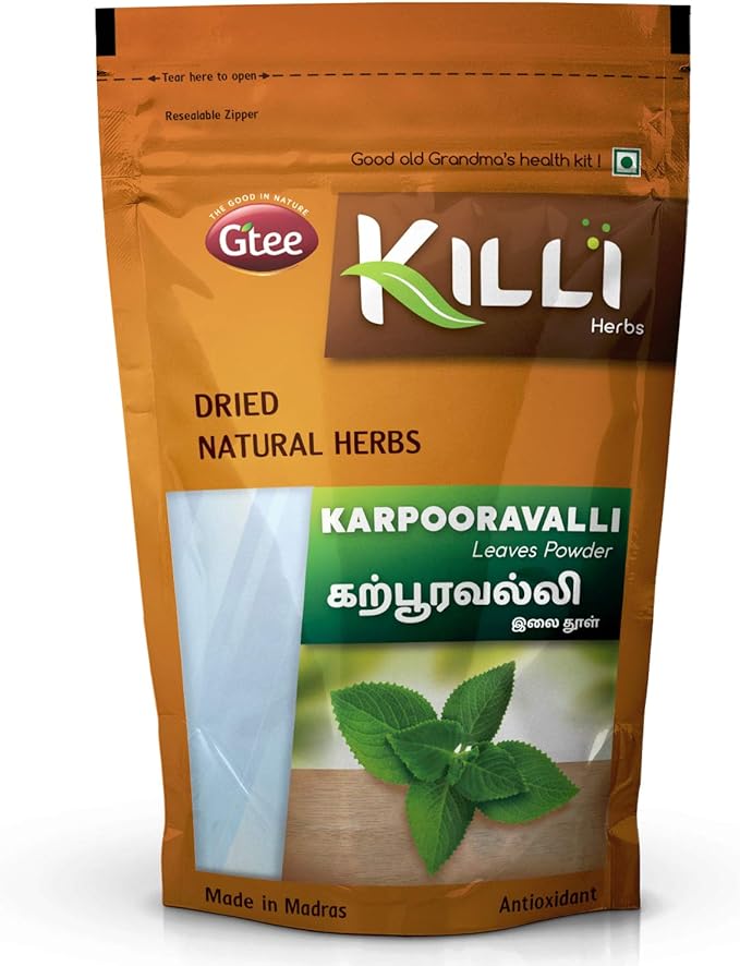KILLI Karpooravalli | Coleus amboinicus | Omavalli Leaves Powder 100g (Pack of 2)